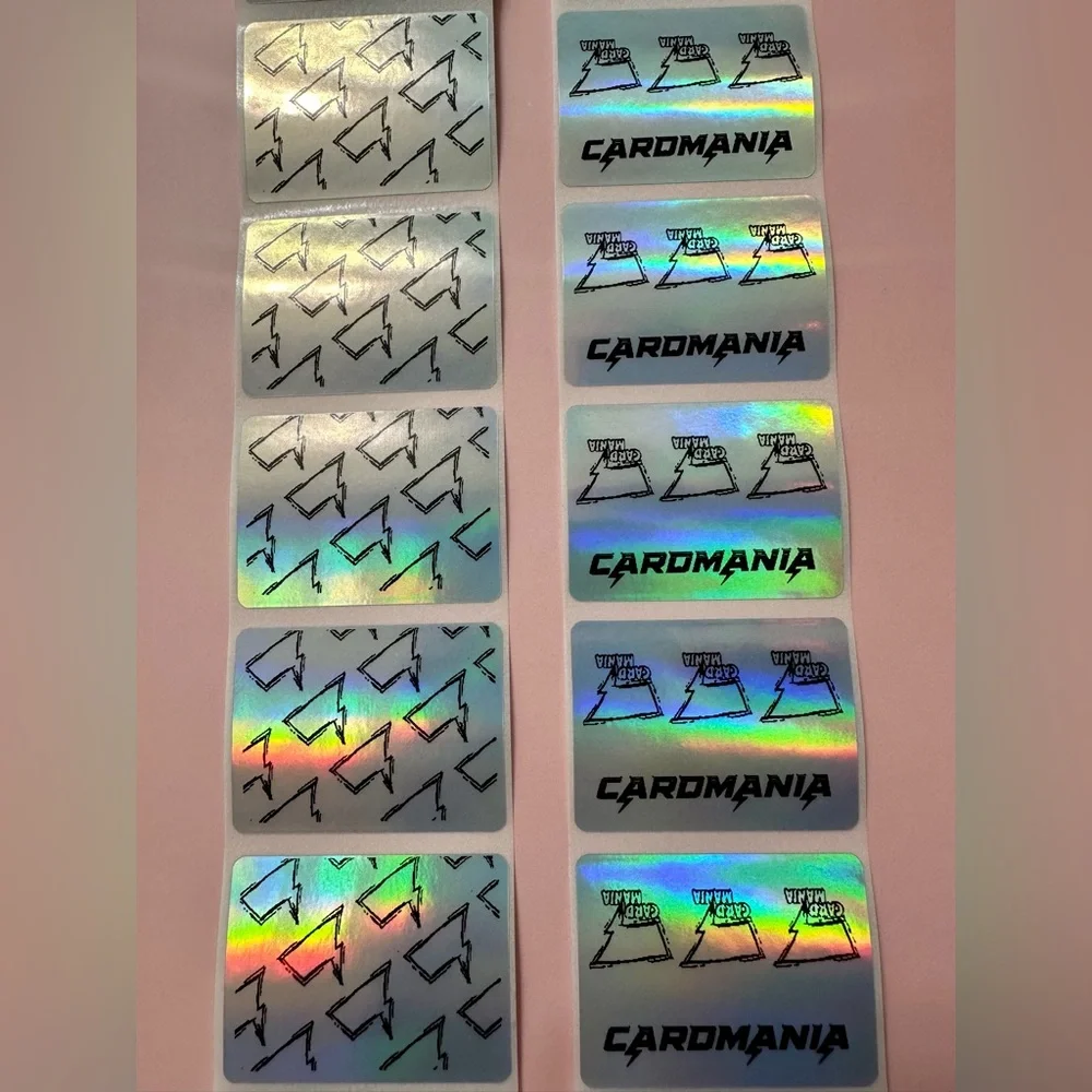 50 ct. Custom Mini Rectangle Silver Holographic Stickers